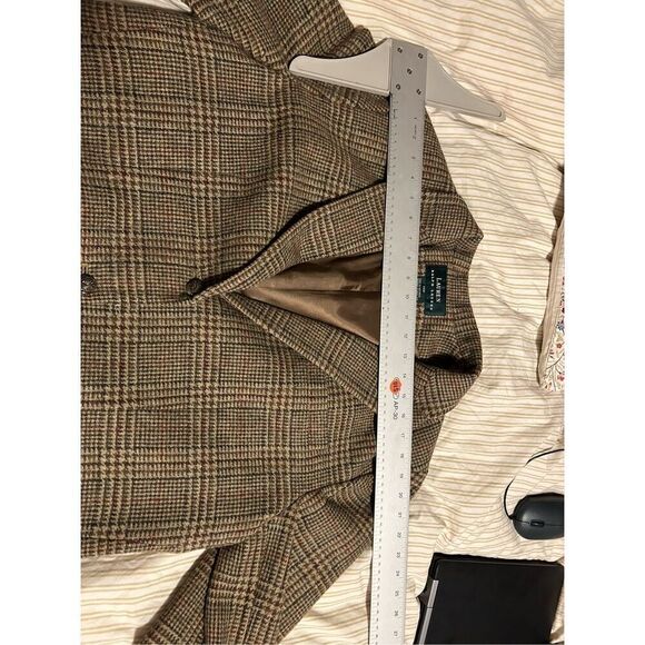 Ralph Lauren Sage Wool Glen Plaid Tweed Equestrian Jacket 14W - Picture 8 of 11